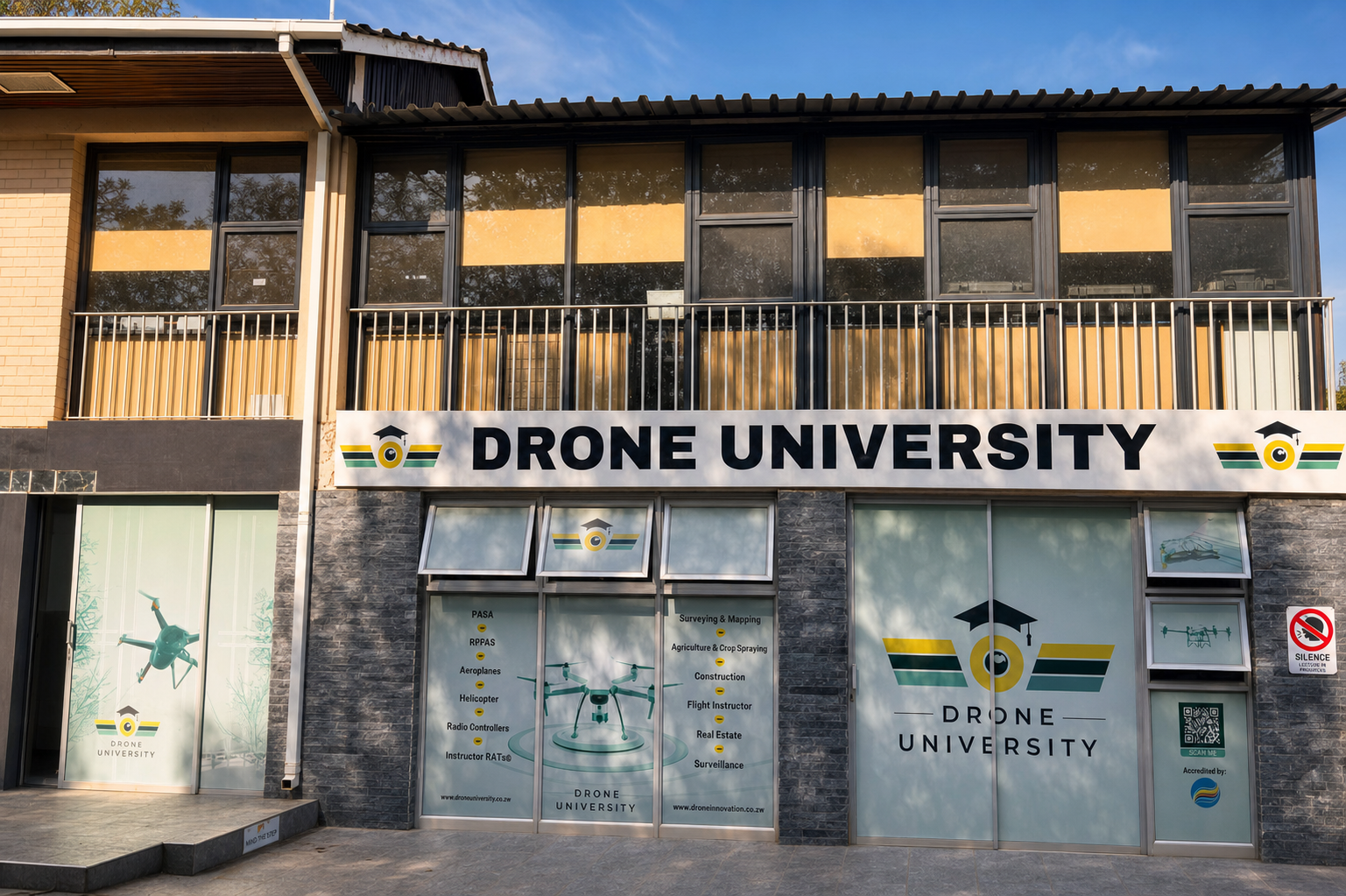 Drone Solutions Zimbabwe and Drone Solutions Training Institute office exterior at 9 Belfast Road, Emerald Hill, Harare