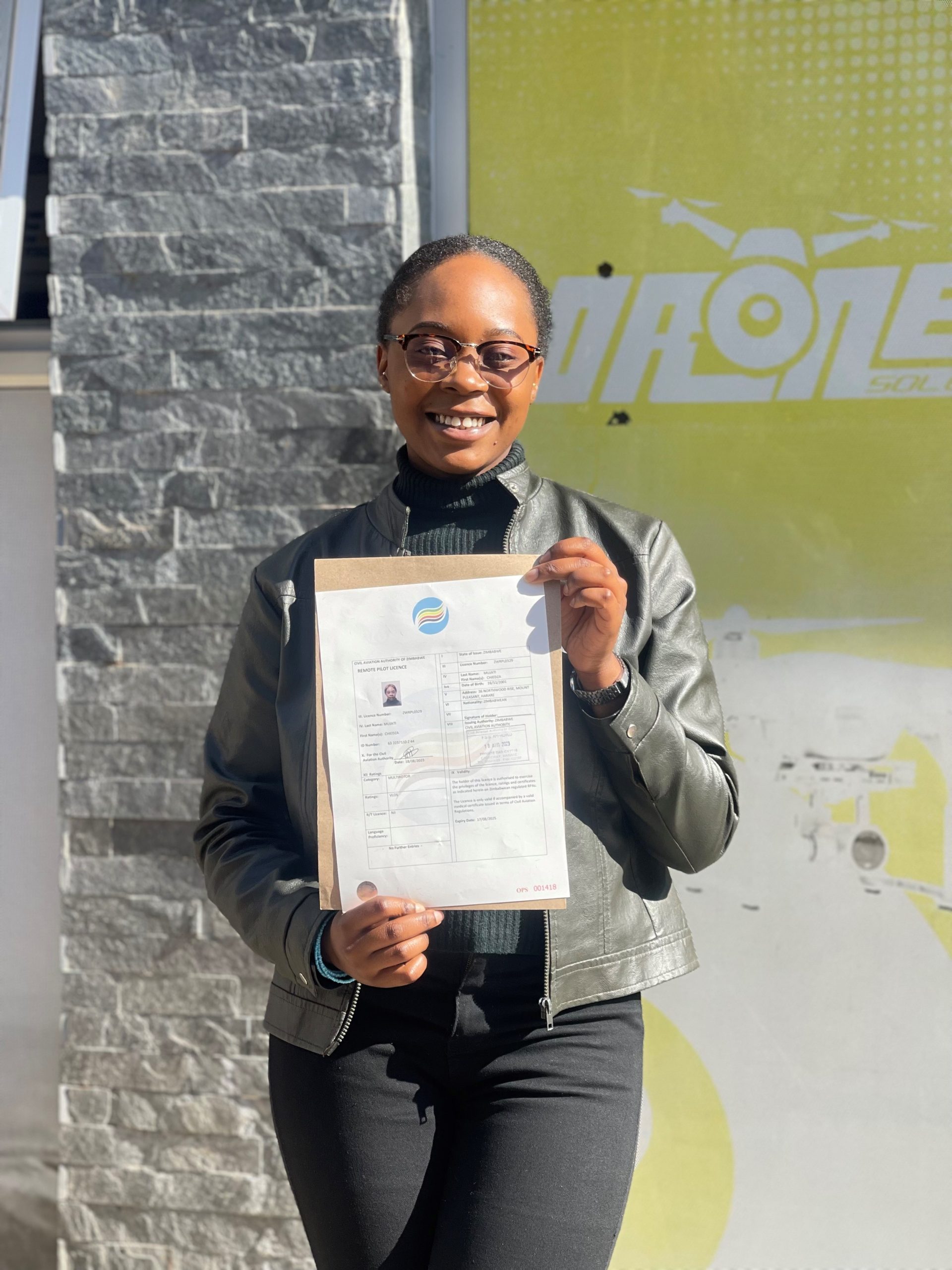 Drone Solutions Training Institute graduate with Remote Pilot Licence
